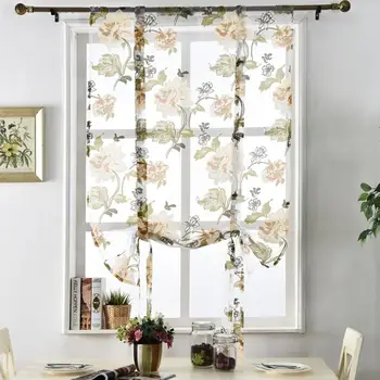 

Tulle For Modern Short Window Kitchen Tulle Voile Curtain Living Room Divider Home Transparent Sheer Curtain Drapes