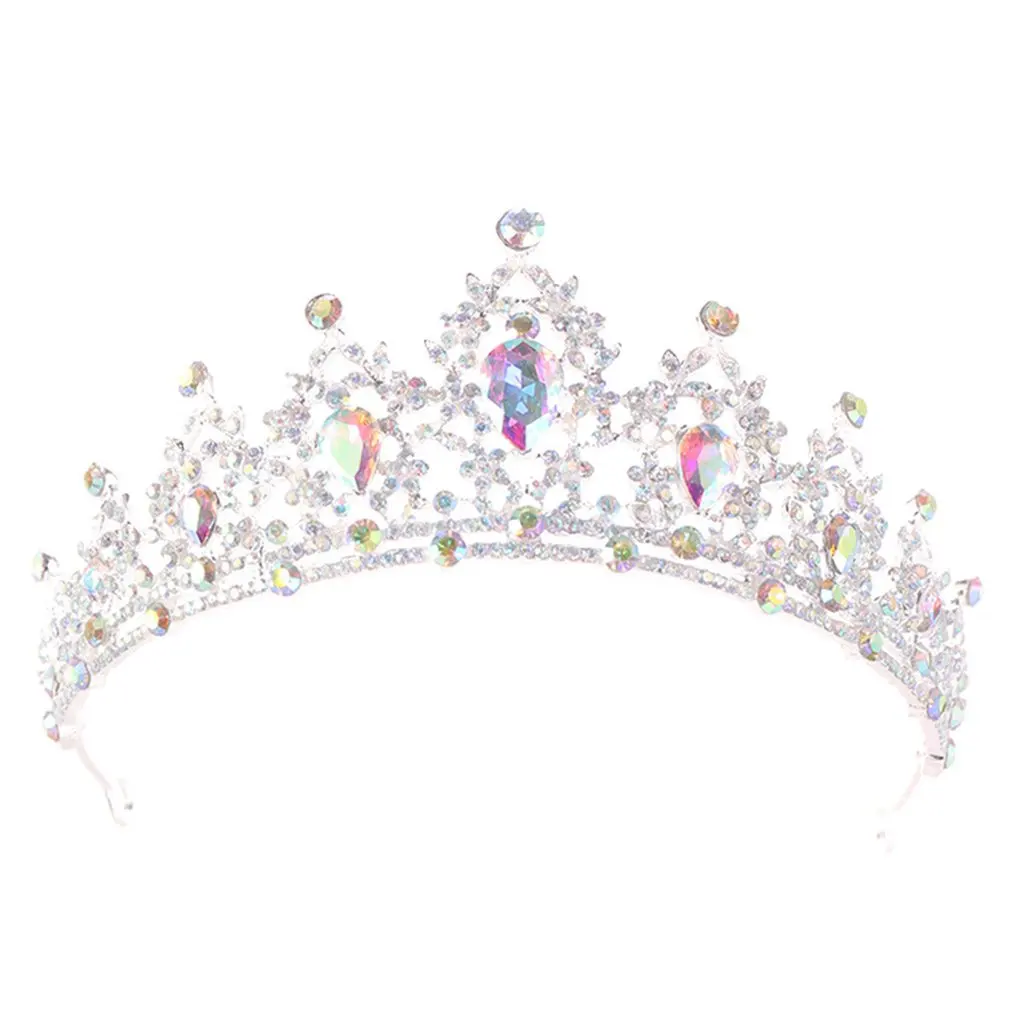 Bride Crown white Rhinestone Crystal Wedding Accessories For Women Princess Hair Tiara Headbands Hairwear | Украшения и