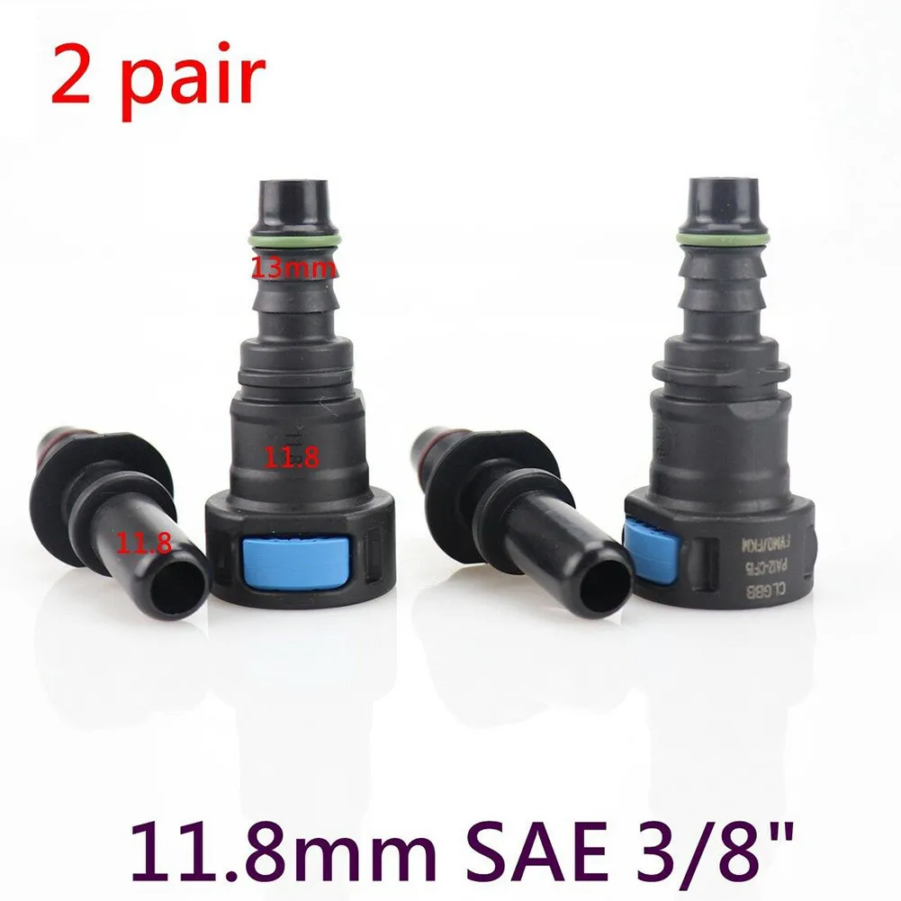 2 Pairs Car Fuel Line Quick Connect Release Disconnect Connector Gas
