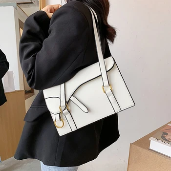 

2020 New Luxury Handbags Women Bags Designer Leather White Flap Shoulder Bags Fashion Simple Ladies Tote Hand Bags Sac A Main