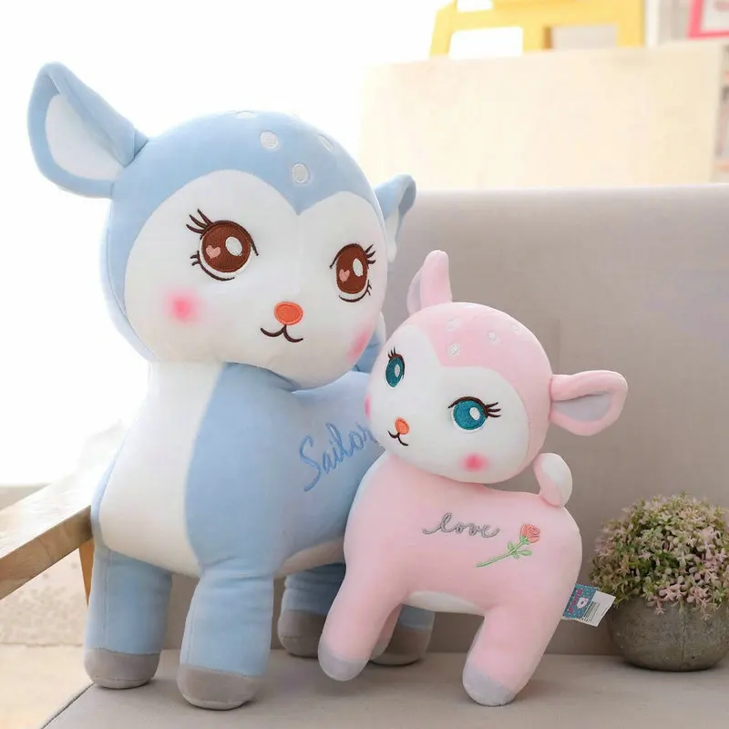 Супермягкая искусственная кожа розовый стеснительный олень мягкие игрушки