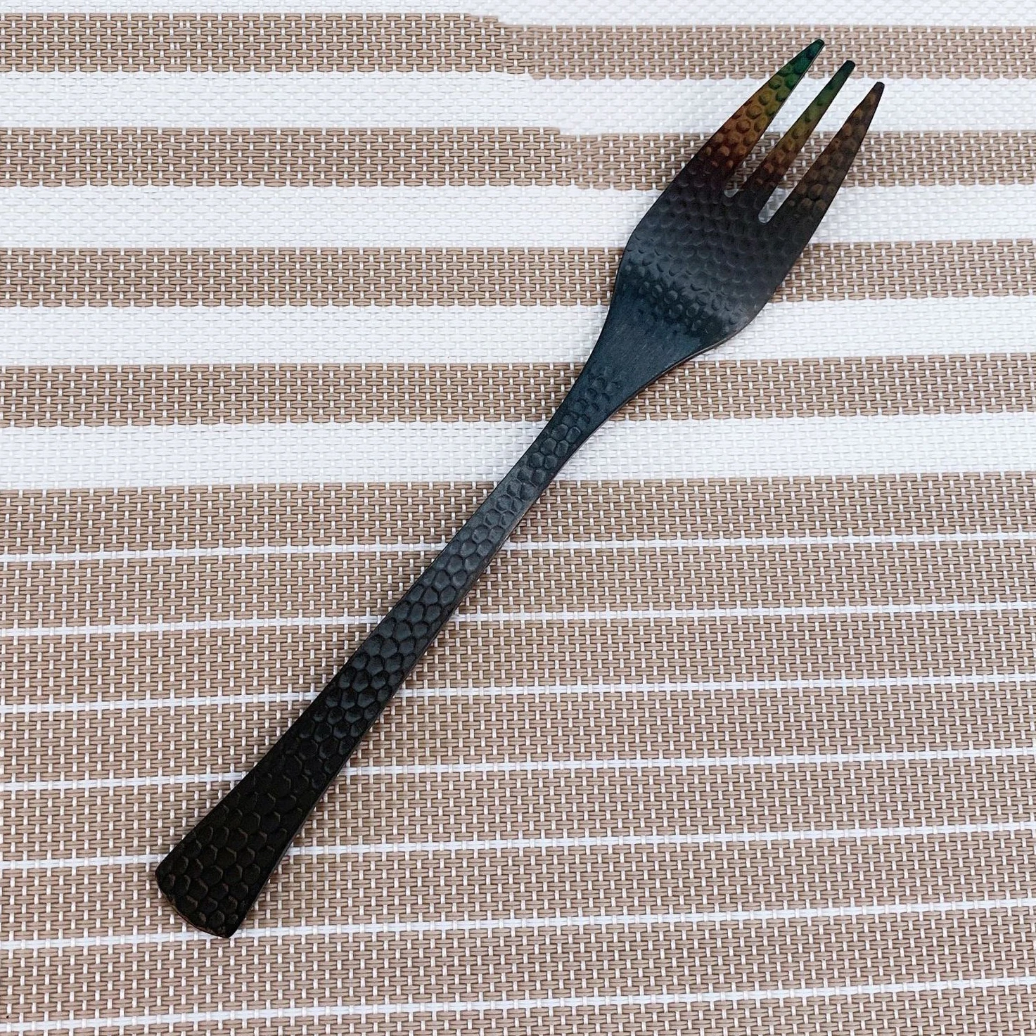 Full Hammered Black Tableware 304 Stainless Steel Luxury Cutlery Set Steak Knife Teaspoons Forks for Home Kitchen Utensils