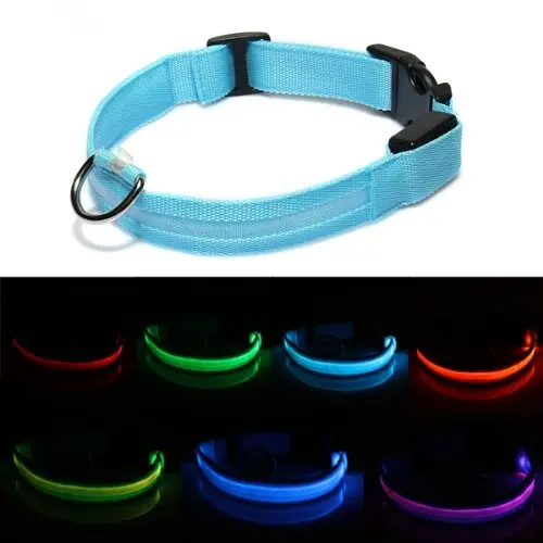 

Pet Dog Puppy Cat Kitty LED Flashing Light Collar Multicolor Adjustable S