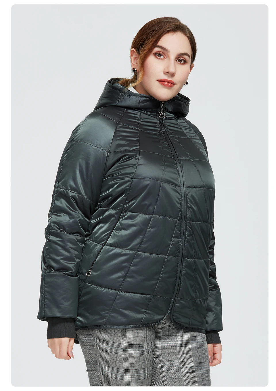 Astrid 2020 New Autumn Winter Womens coat women Windproof warm parka Plaid fashion Jacket hood large sizes female clothing 9385