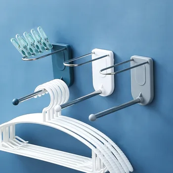 

Hanger Storage Artifact Free Perforated Stainless Steel Hook Multi-functional Household Wall-mounted Balcony Finishing Rack