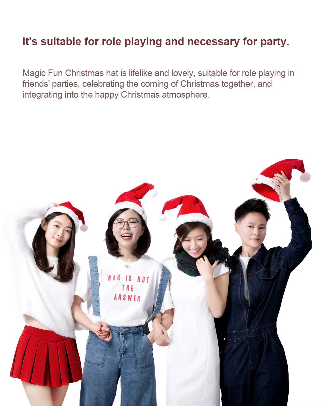 Xiaomi YuJian, веселая Рождественская шапка, пение, Рождественская шапка, рождественский подарок, шапка Санты с музыкальным мячом из мягкой шерсти, рождественские, вечерние
