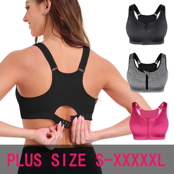 SEXYWG Sports Bras Hot Women Zipper Push Up Vest Underwear Shockproof Breathable Gym Fitness Athletic