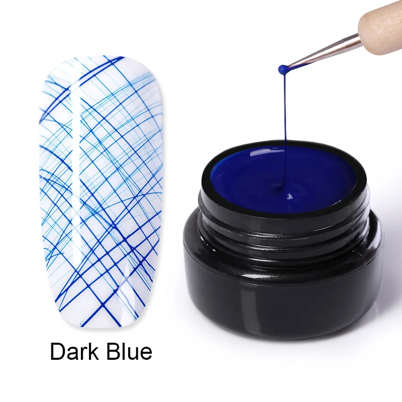 Dark blue NICOLE DIARY Spider гель для ногтей креативный рисунок проволоки гель лак для ногтей точка к линии Гель-лак для живописи тянет шелк паук ногтей - Цвет: Dark blue
