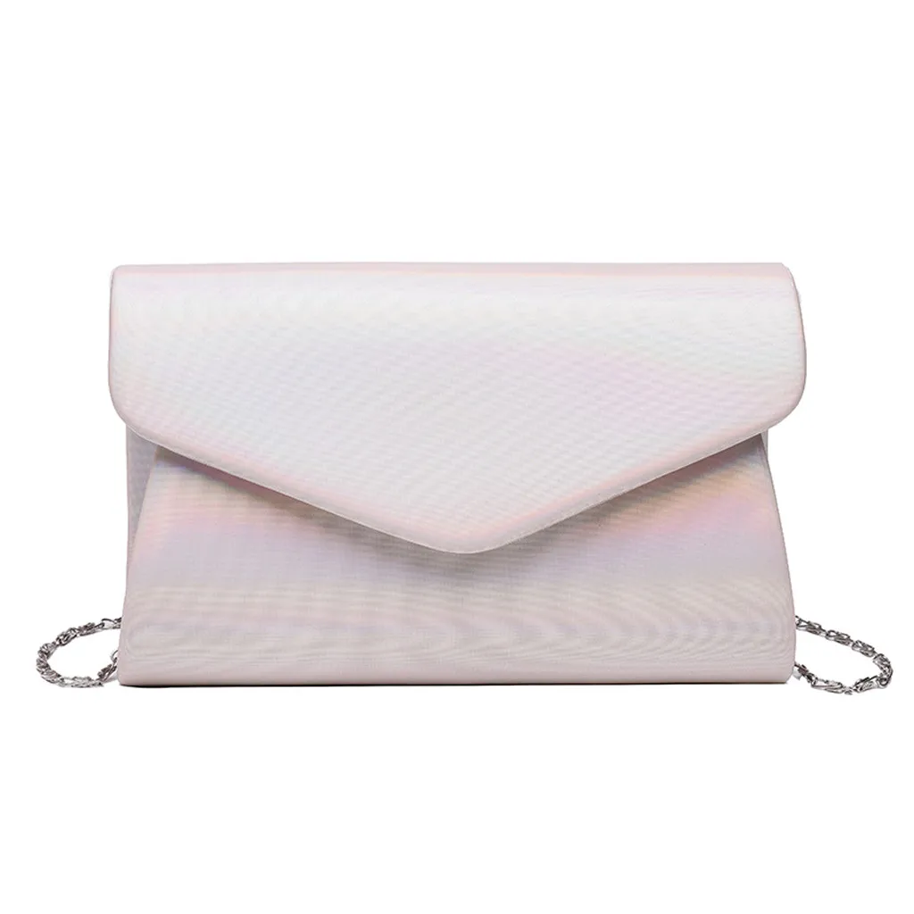 

Women 2019 New Chain laser shoulder crossbody bag Messenger totes handbag Simple Small waterproof Square Bag mujer bolsos