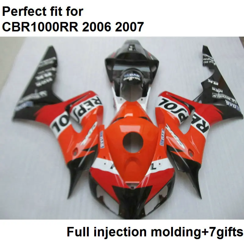 Обтекатель кузова комплект для Honda CBR1000RR 06 07 красная черная обшивка для мотоцикла комплект CBR 1000RR 2006 2007 SZ18