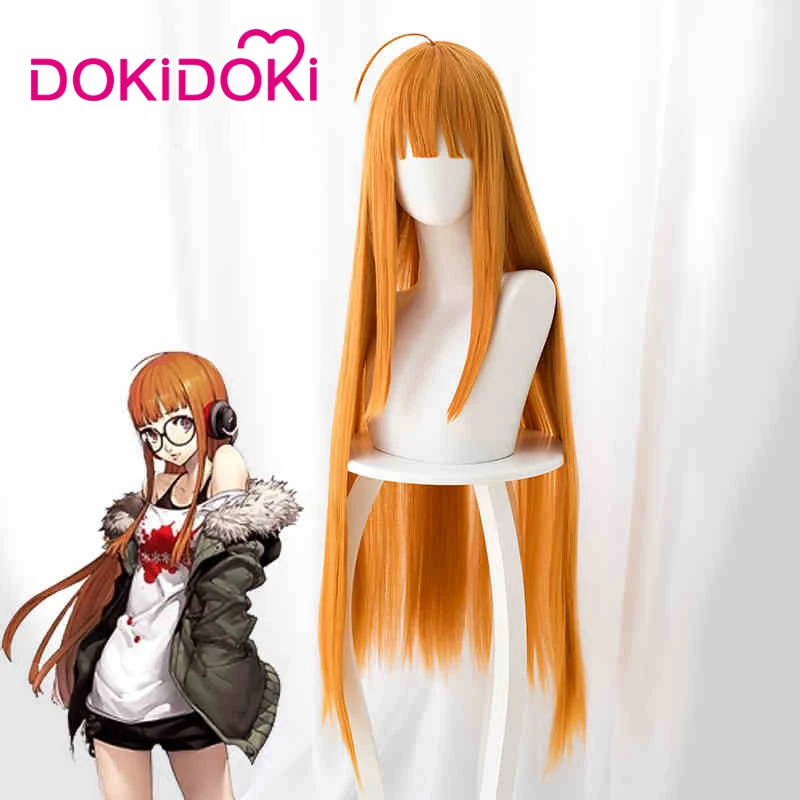 DokiDoki Game Persona 5 парик для косплея футаба Сакура волосы женщин длинные прямые аниме