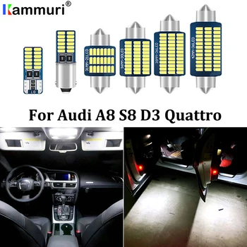 

KAMMURI 26Pcs 100% Canbus Error Free LED Bulb Interior dome map Light Kit Package for Audi A8 S8 D3 Quattro (2003-2009)