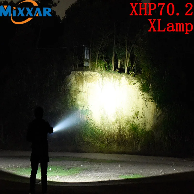 Дропшиппинг LED xhp70.2 фонарик USB Перезаряжаемый мощный свет лампа Zoom тактический
