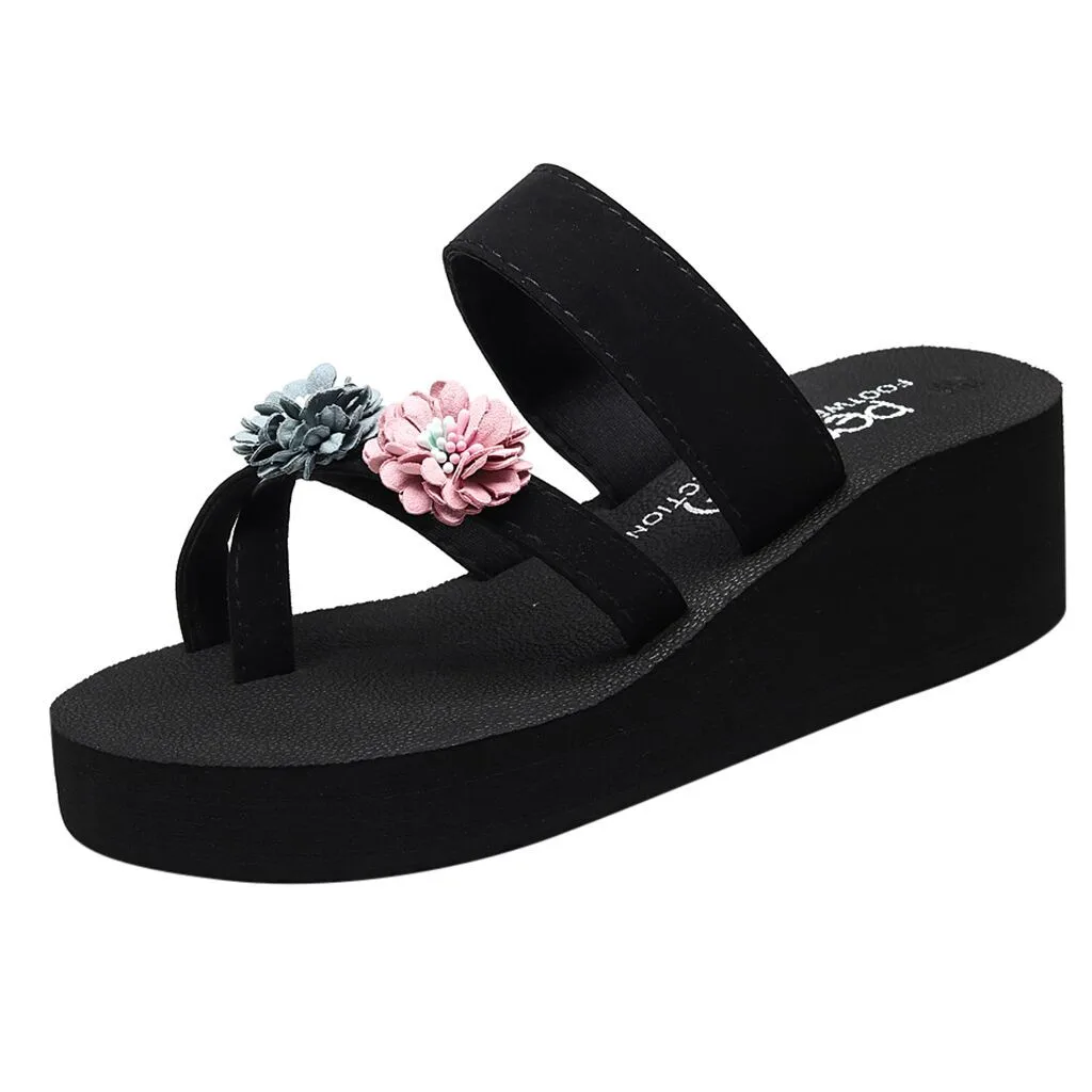 

SAGACE Sandal Women's Summer Bohemian Fashion Casual Clip Toe Non-Slip Wedges Platform Shoes Slippers Slip-On Beach Shoes X0213