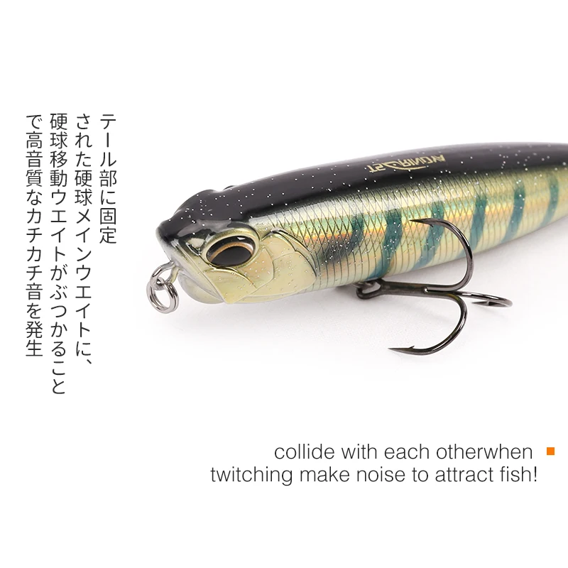 TSURINOYA Fishing Lure DW59 Floating Water Z-Shaped Pencil 85mm 10.5g Articial Bait Topwater Bass Bait 5 Colors