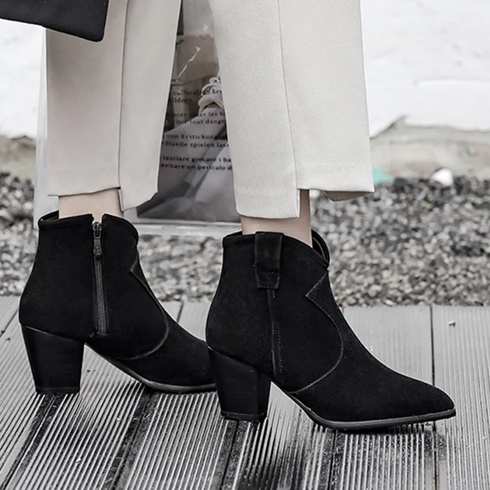 

SARAIRIS Plus Size 46 Wholesale 2019 Ankle Boots Women Shoes Black Gray Shoes Woman Western Boots Female