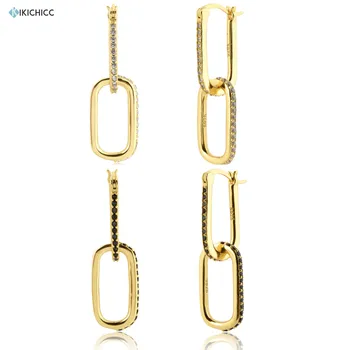 

Kikichicc 925 Sterling Silver Irregular Ovals Circle Drop Earring 2020 Fine Jewelry Circle Square Large Chain Jewels Rock Punk