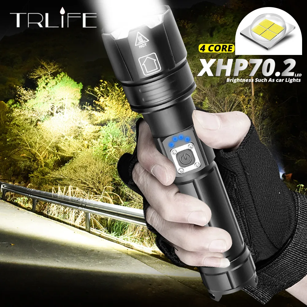 

Ultra Most Powerful LED Flashlight XLamp XHP70.2 USB Rechargeable XHP50 Tactical Light 18650 26650 Zoom Led Torch Camping Lamp