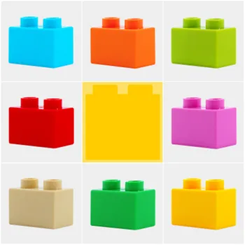 

15pcs 1*2 Thick Brick Plane brick scattered Kids Plastic DIY Toys Building Block Compatible Bricks Educational toy for children