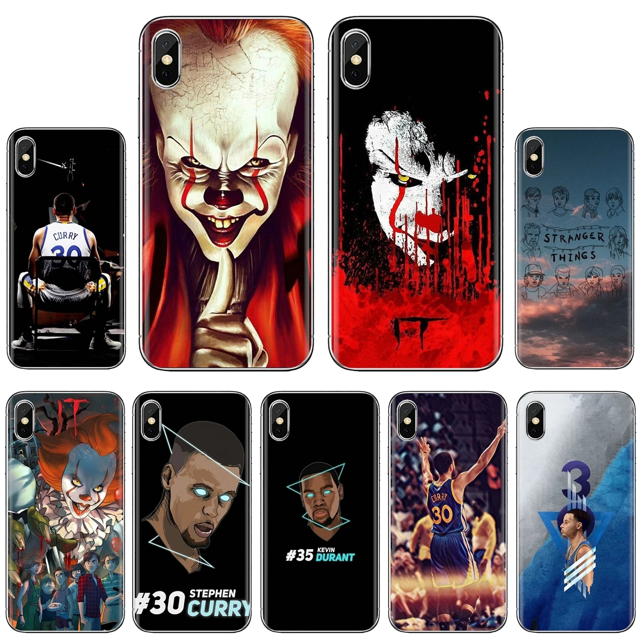 Soft TPU Covers Curry Stephen King IT Stranger Things For Samsung Galaxy Note 2 3 4 5 8 9 S2 S3 S4 S5 Mini S6 S7 Edge S8 S9 Plus |