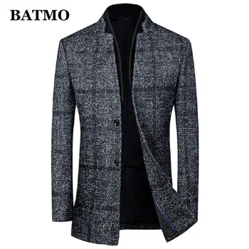 

BATMO 2020 new arrival winter wool plaid jackets men,men's smart causal wool trench coat,plus-size M-3XL 89013