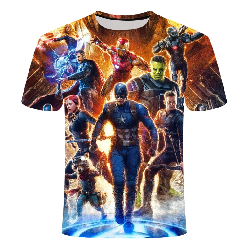 Новинка, Мужская футболка с 3D принтом «Мстители Marvel 4 Final», летняя модная футболка с коротким рукавом для косплея супергероя США