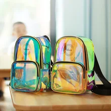 

Lady Laser Transparent Backpack Fashion Mini Jelly Bag Travel Female Bag TPU Waterproof Wash Bag New Children's Backpack Mochila