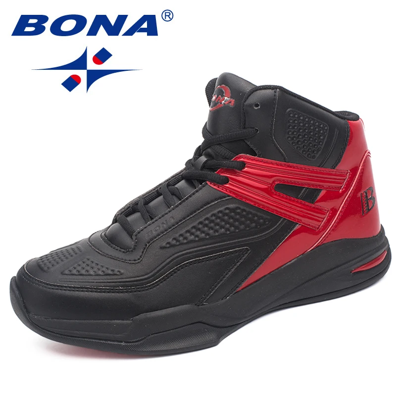 

BONA Fashion High Top Mens Basketball Shoes 2019 New Comfortable Breathable Sports Shoes Lace-up Basketball Sneakers