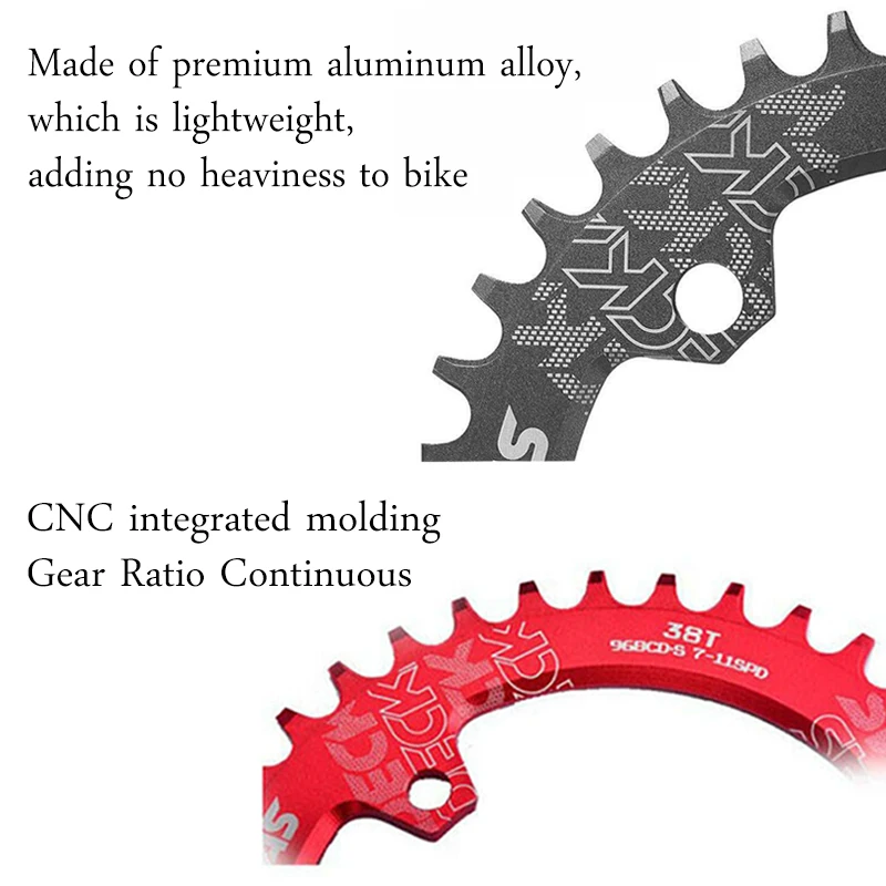DECKAS 96BCD 40T 42T 44T 46T 48T 50T Asymmetric Round Bike Chainring MTB Crown Bicycle Crankset Fit M6000 M7000 M4100 M5100 bike chainring bike crank bike crankset bicycle parts
