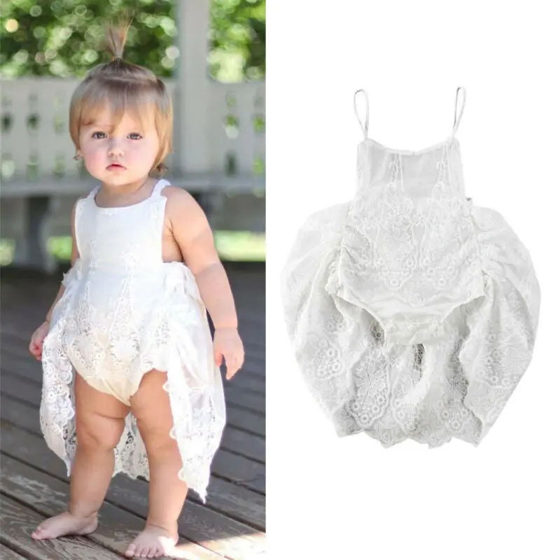 white lace romper baby girl