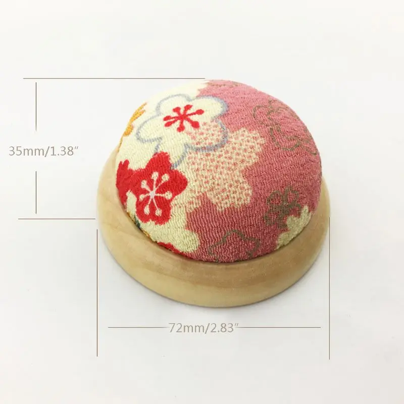 Круглая Подушечка для игл с деревянной основой Pincushion иглы держатель для станка Органайзер Швейные аксессуары для хранения ремесленные инструменты