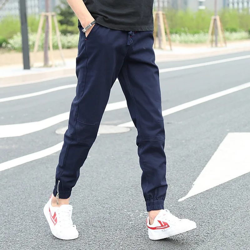 

Casual Pants Men's 2018 New Style Summer Solid Color Slim Fit Skinny Pants Youth Large Size Capri Pants Korean-style Harem Pants