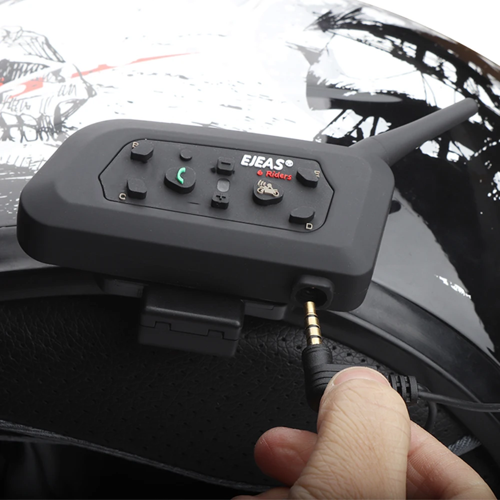 Ejeas V6 1200M шлем домофон для 6 всадников Bluetooth мотоцикл BT домофон мобильный беспроводной Comunicador Мото шлем гарнитуры