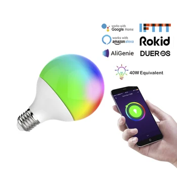 

18W 15W 10W APP Smart WiFi Voice Control Light Bulbs LED Spherical Bulb RGB Energy Saving Dimming Multicolor Smart Lightbulb