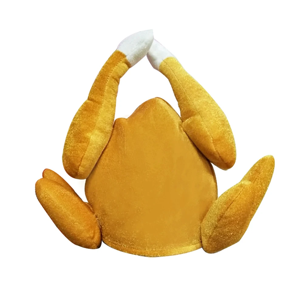 Funny Cloth Roasted Turkey Hat Thanksgiving Day Party Festival Decoration Cap Roasted Turkey Design Lightweight Headdress