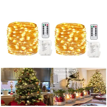 

5-20m Christmas LED Fairy Garland Lights Waterproof Remote Control 8 Mode Timer Copper Wire Lighting Strings for Christmas Party