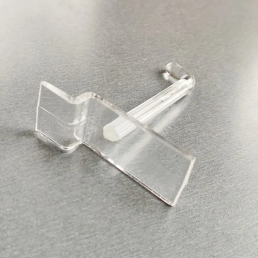 Shelf Label Holder Plastic Merchandise Hanging Hanger Display Hooks Trough Slot Plate Board Commodity Promotion Store Rack Shelf 100pcs