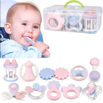 

10pcs Infant Rattles Shake and Grasp BPA Free Safe Sensory Teething Hand Development Teethers Toys for Newborn Toddler
