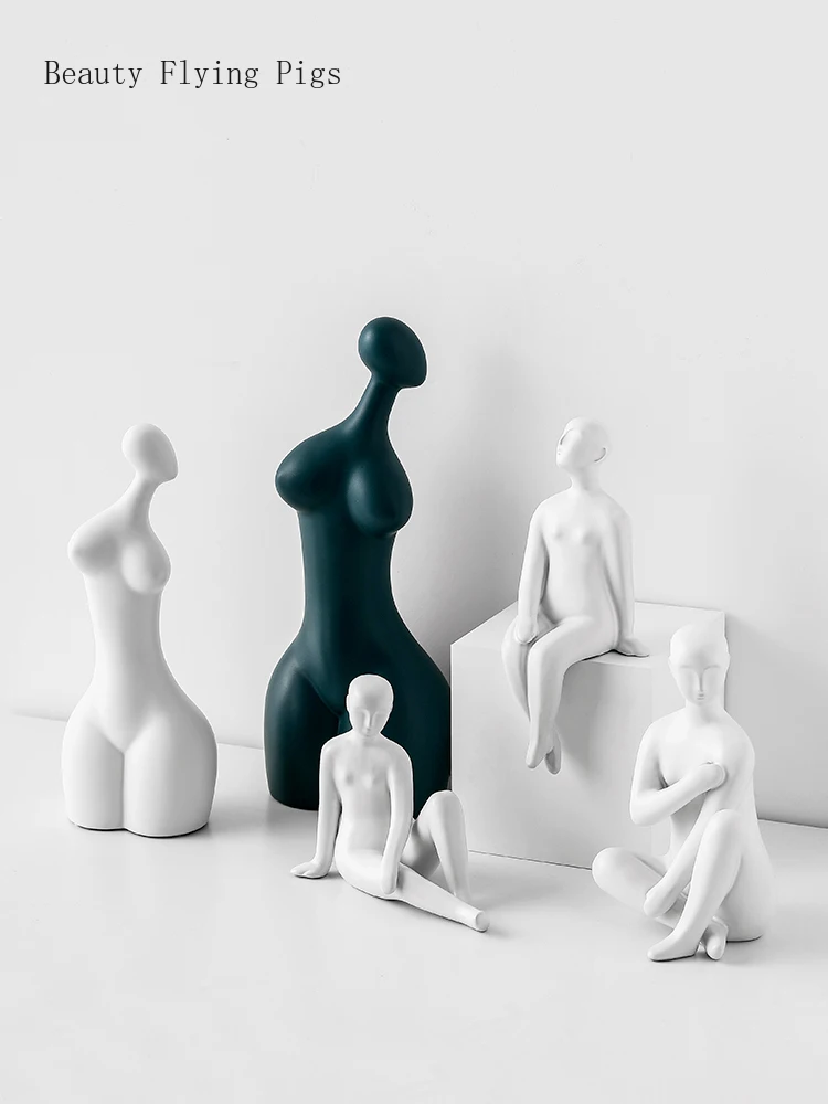 

Creative modern simple white abstract figures crafts ornaments home accessories living room model room porch decorations