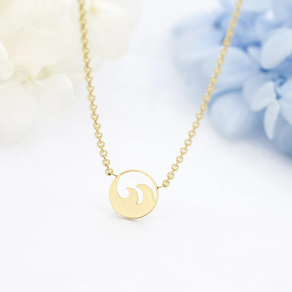 

European And American Minimalist Geometry Graphics Waves Circle Necklace Women's Beach round Beads Girl'S Choker Manufacturers D