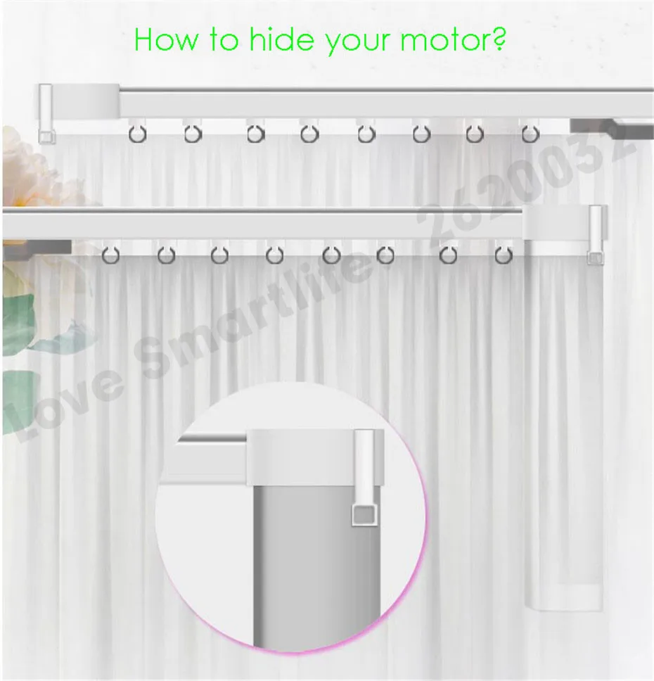 Customize Super Quiet Electric Curtain Track for Aqara B1 motor,Mijia Smart Curtain Rails System,Mi Home App,Free to EU Country-19