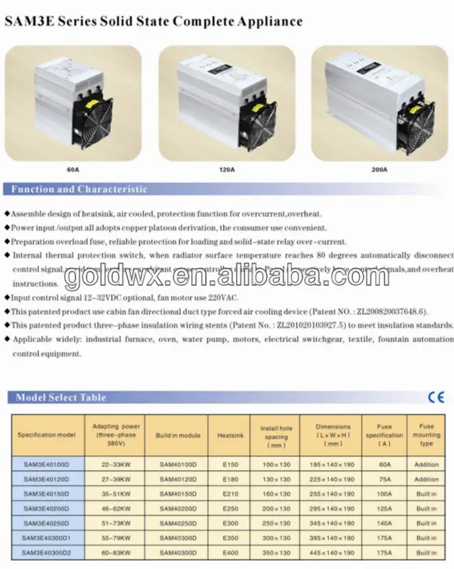 three phase solid state relay with heatsink and fan
