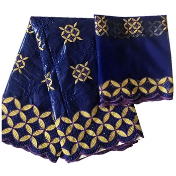 

african bazin riche getzner fabric guinea brocade tissus africain getzner textil austria royal blue gele headtie 5+2 yards/lot