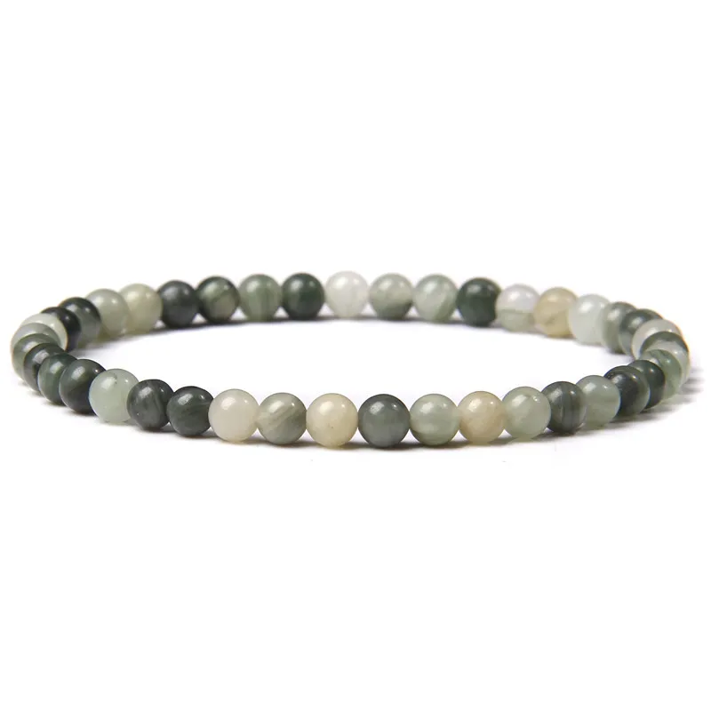 Chakra Energy Bracelet: Natural Agate & Onyx Beaded Stretch Jewelry