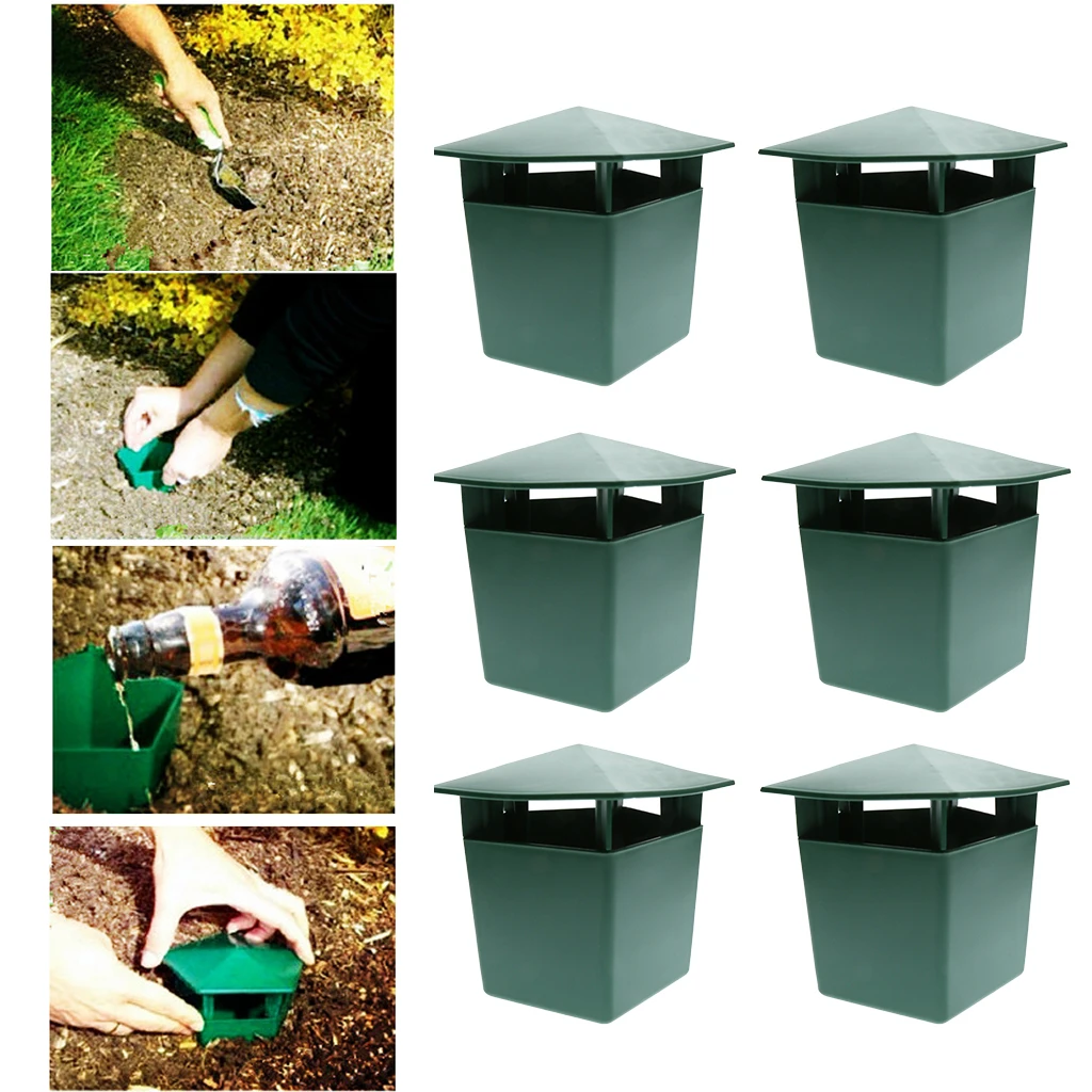 6x Plastic Snail Cage Slug Catcher Trap Tools Animal Pest Trapper Control