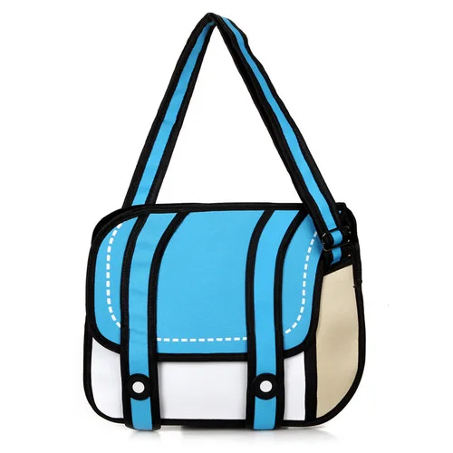 Модные женские сумки 2d мультфильм сумка мессенджер сумка через плечо, Bolsa Feminina Bolsosde Ombre 3d сумочка - Цвет: Небесно-голубой