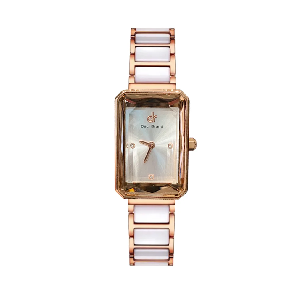 Women's Watch Small Square Watch Simple Light Luxury Square Fashion Quartz Steel Band New Ceramic Watch Women