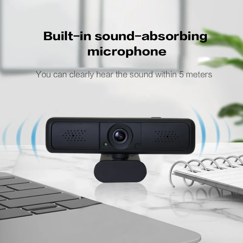 

1080P Laptop Webcam Built-in Microphone 120Degree Wide-angle Shooting 8MP USB Webcam Full HD Mic Auto focus Adjustable hook base