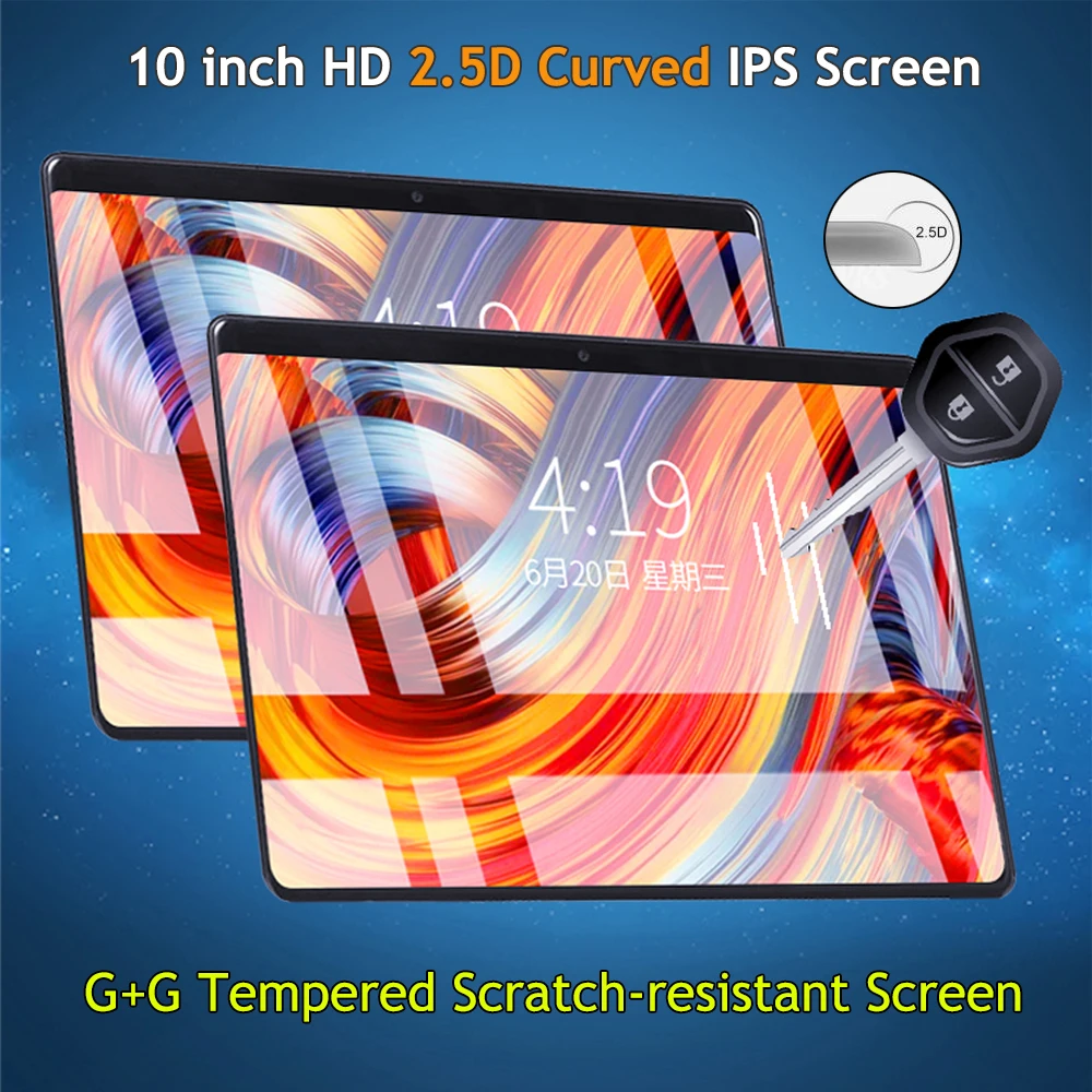  2020 New Design 10.1 inch Tablet PC Octa Core 6GB RAM 128GB ROM 1280*800 IPS 6000mAh Android 9.0 Du