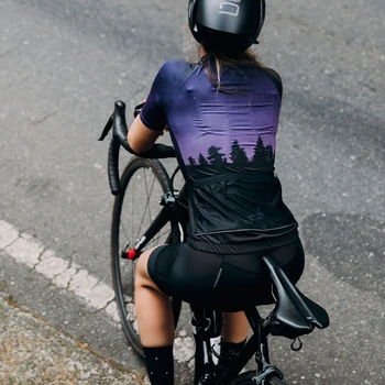 

Female Cycling Jersey Set Bike shirt Bibs Shorts Kits summer quick dry Bicycle Short Sleeve clothing Night star map cycle suit